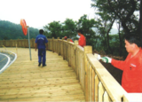 Dalian Binhai Road boardwalk, railings preservative